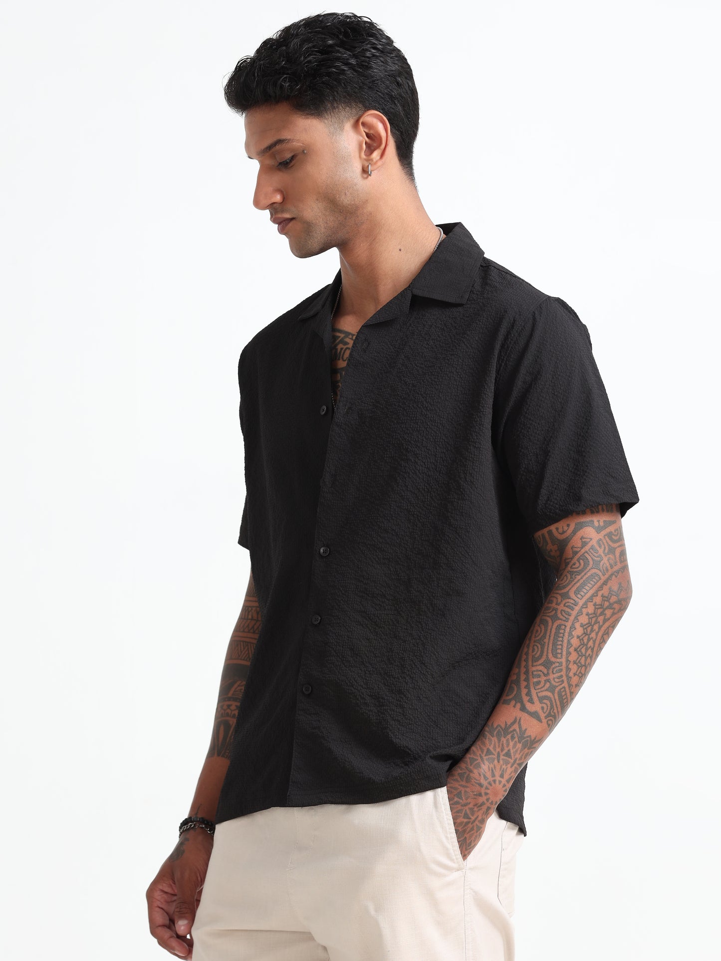 Black Men's Resort Shirt