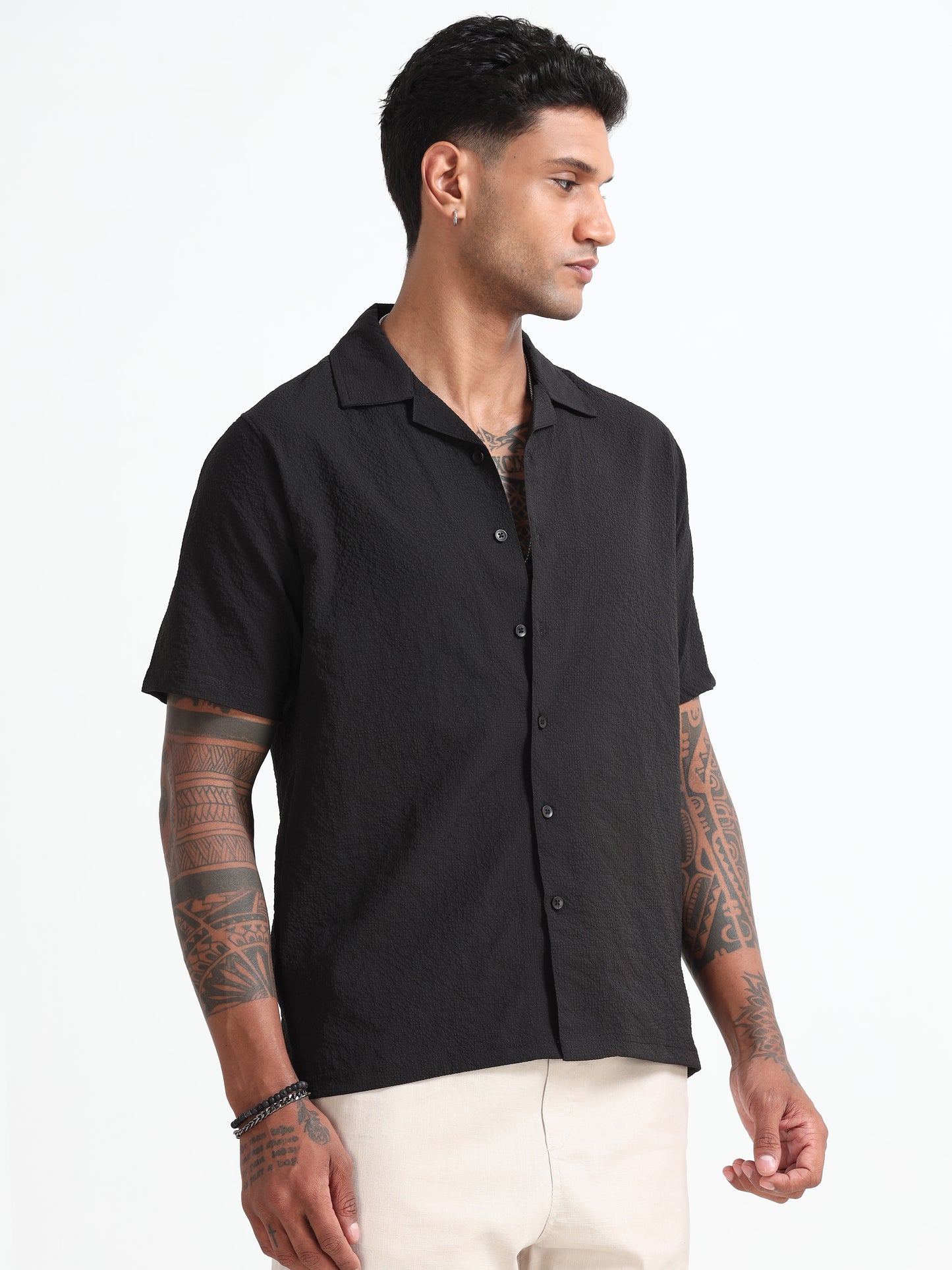 Black Men's Resort Shirt