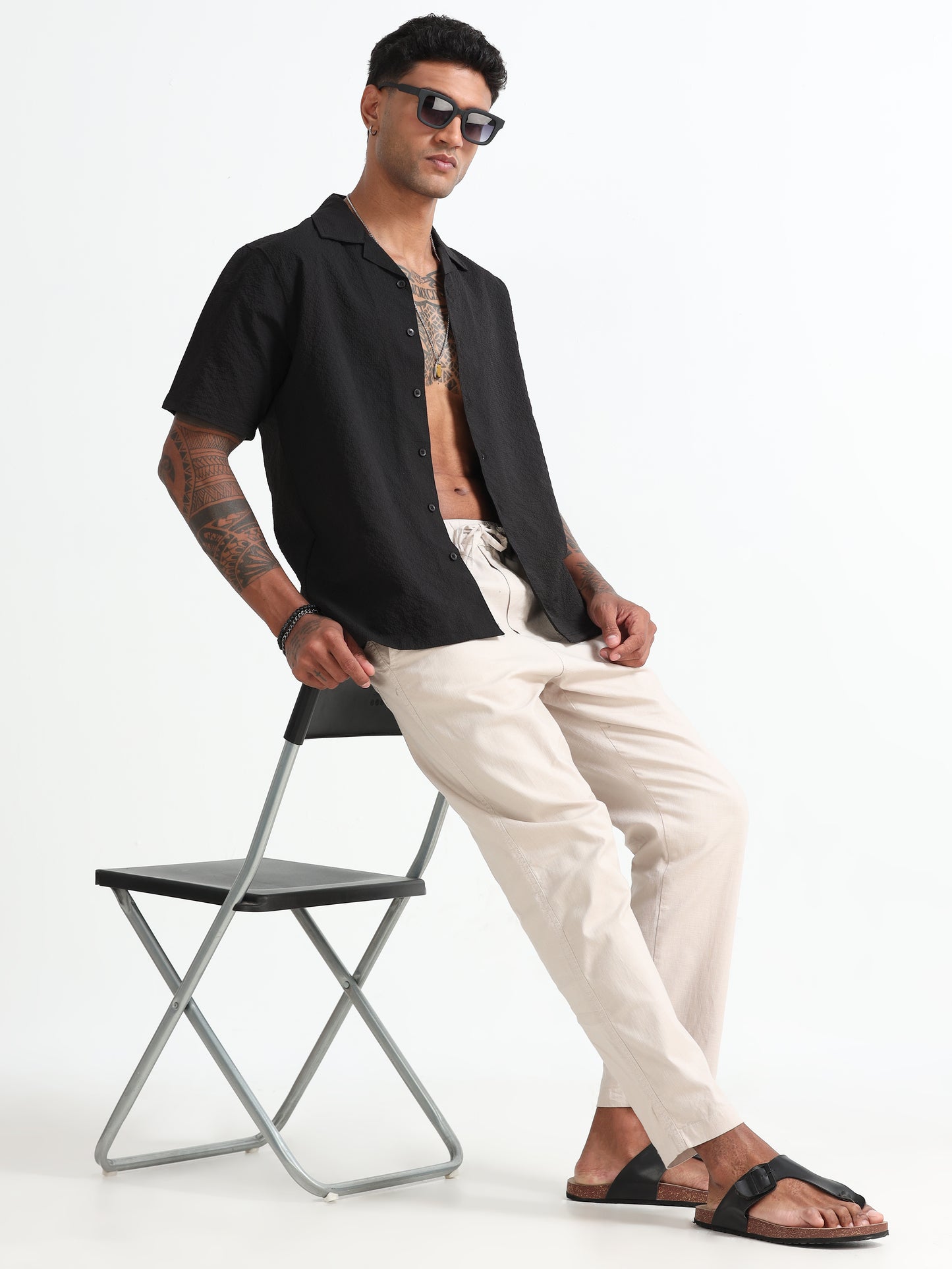 Black Men's Resort Shirt