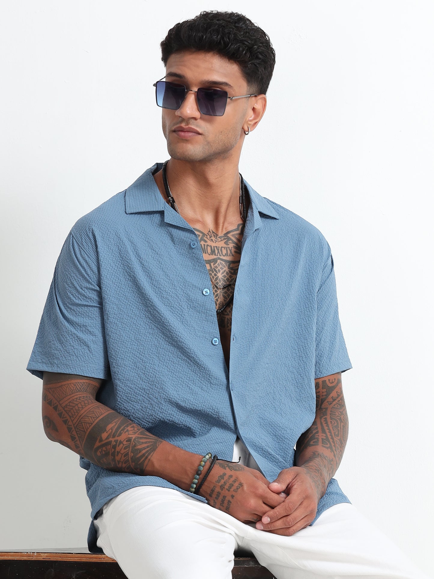 Blue Men's Resort Shirt