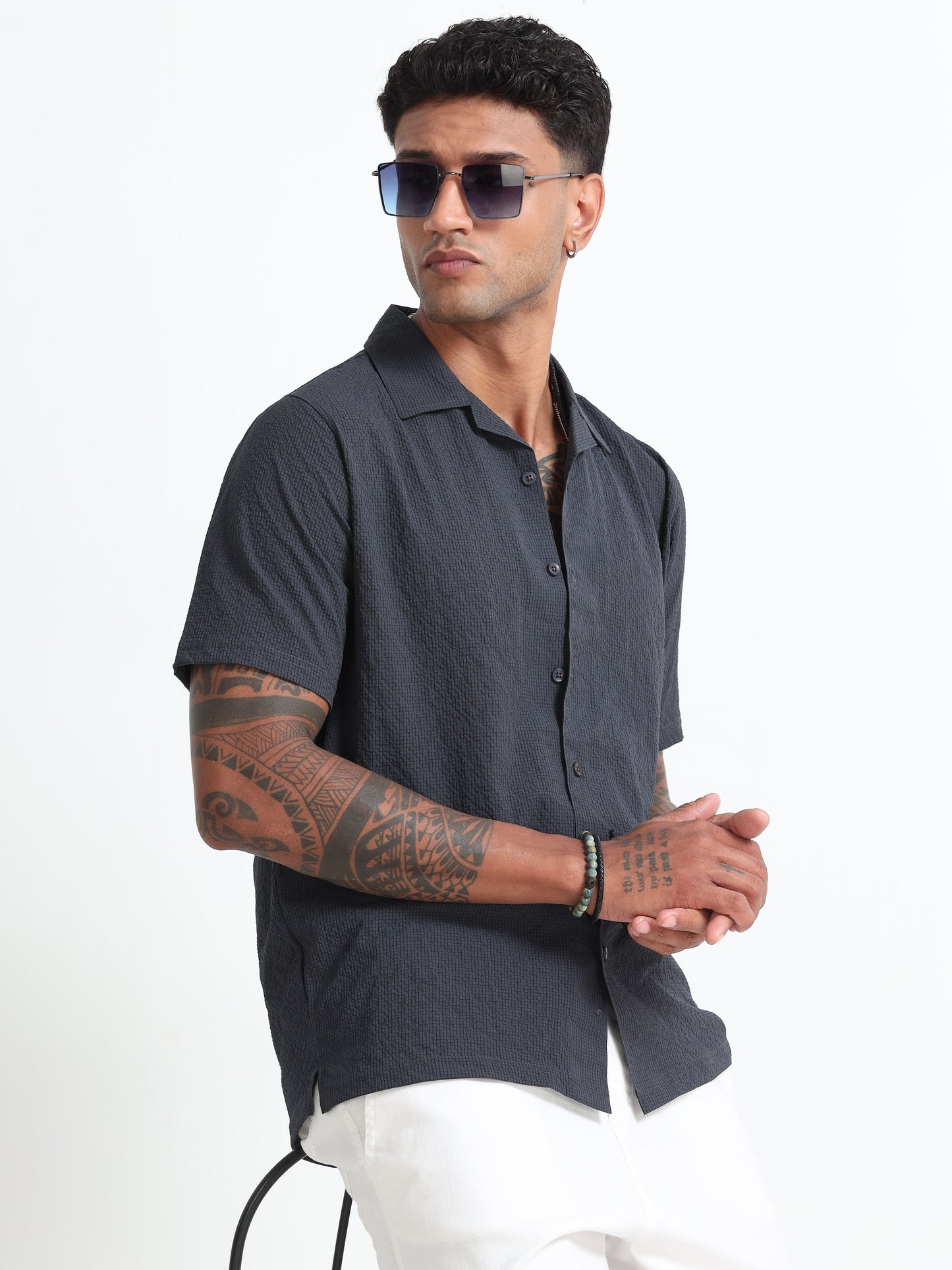 Dark Grey Men's Resort Shirt