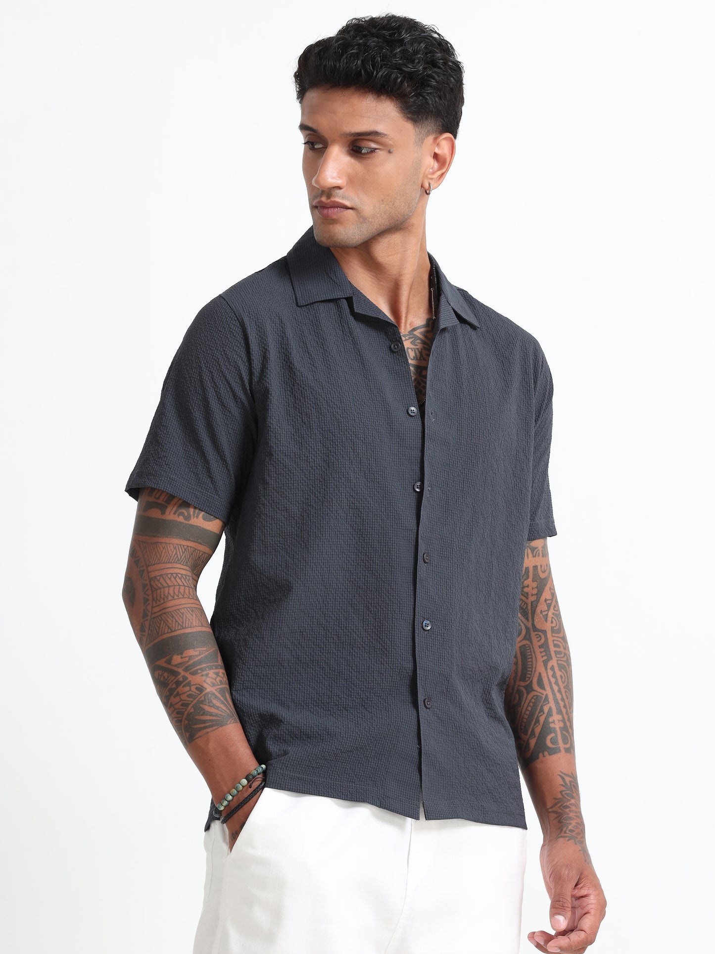 Dark Grey Men's Resort Shirt