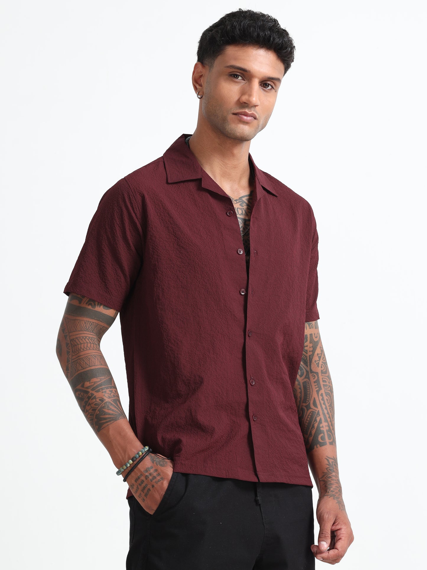 Maroon Men's Resort Shirt