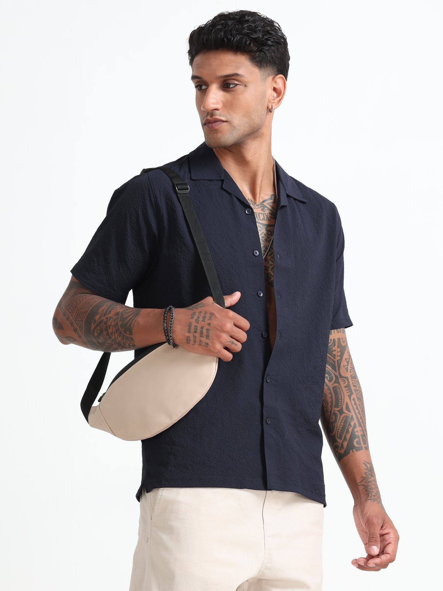 Navy Blue Men's Resort Shirt