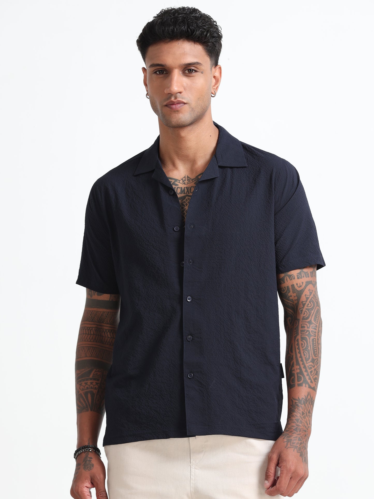 Navy Blue Men's Resort Shirt