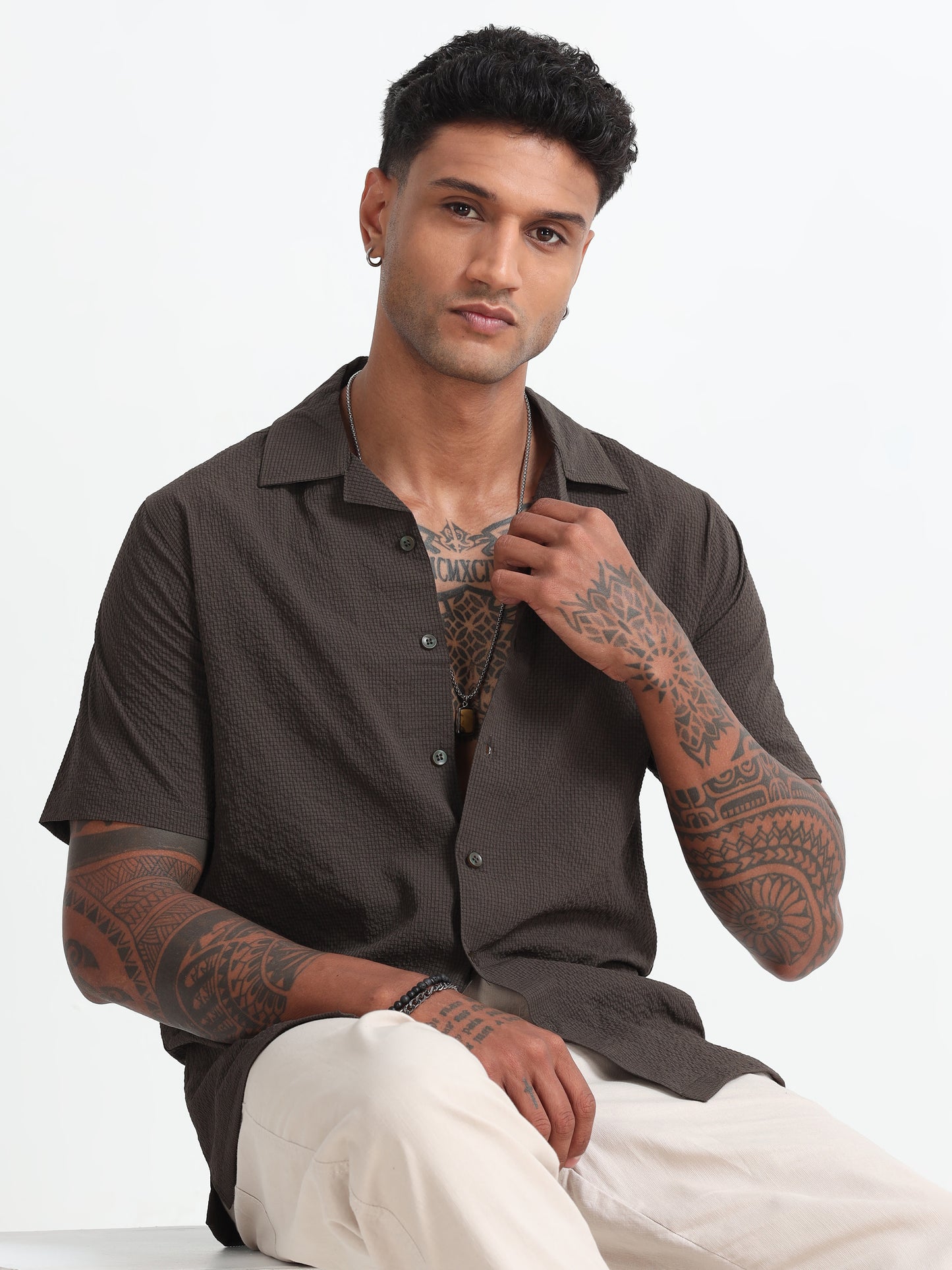 Olive Green Men's Resort Shirt