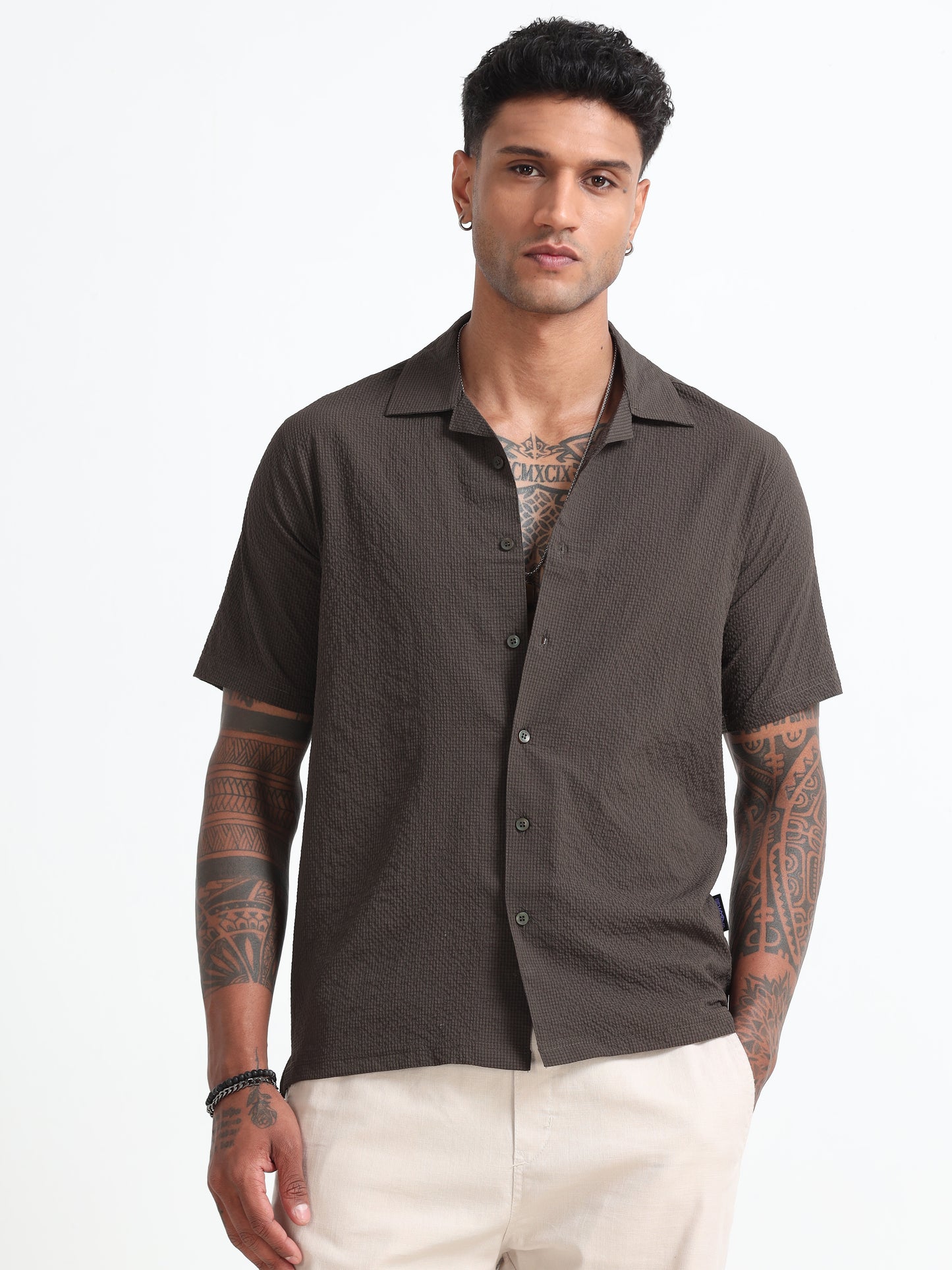 Olive Green Men's Resort Shirt