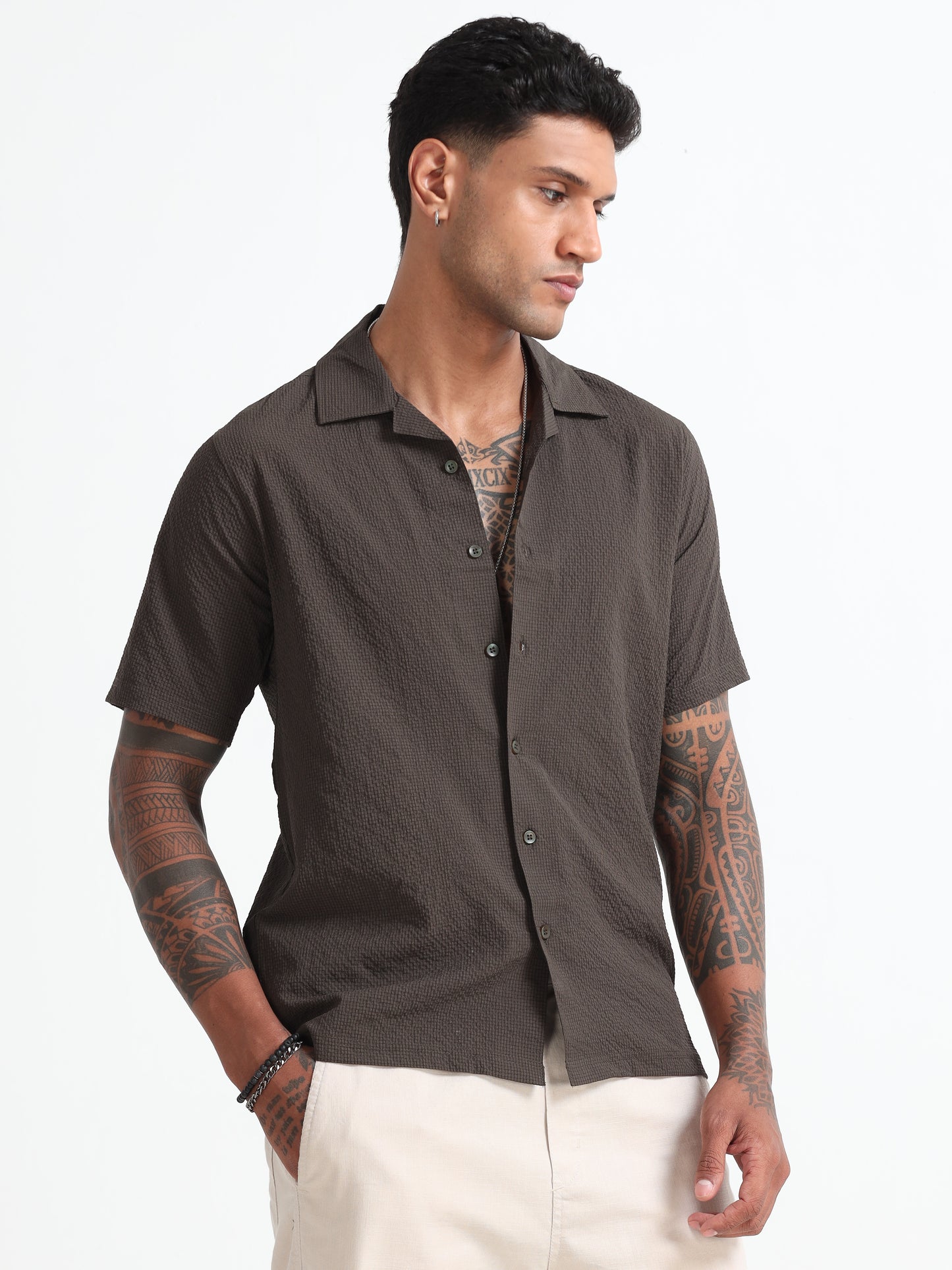 Olive Green Men's Resort Shirt