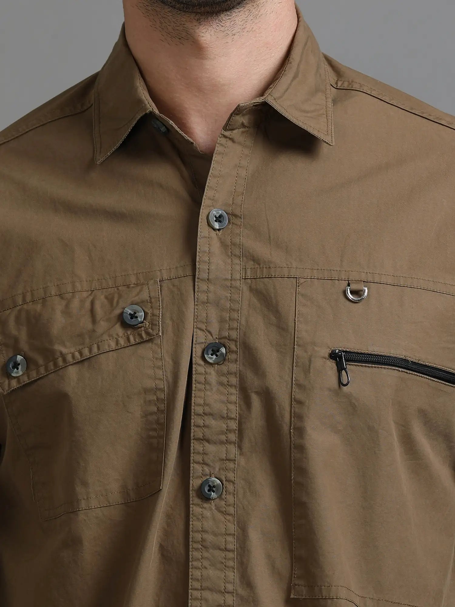 Warm and Rich Cocoa Solid Shirt for Men