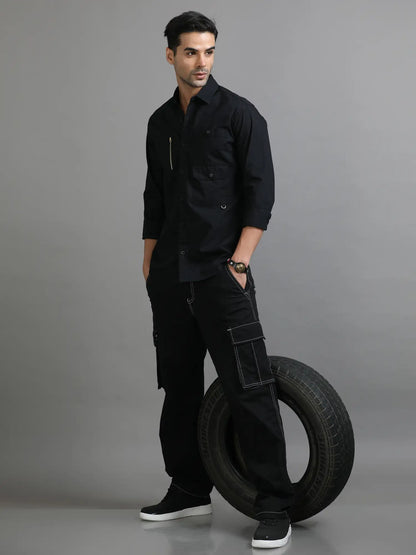 Timeless Elegance Black Solid Shirt for Men 