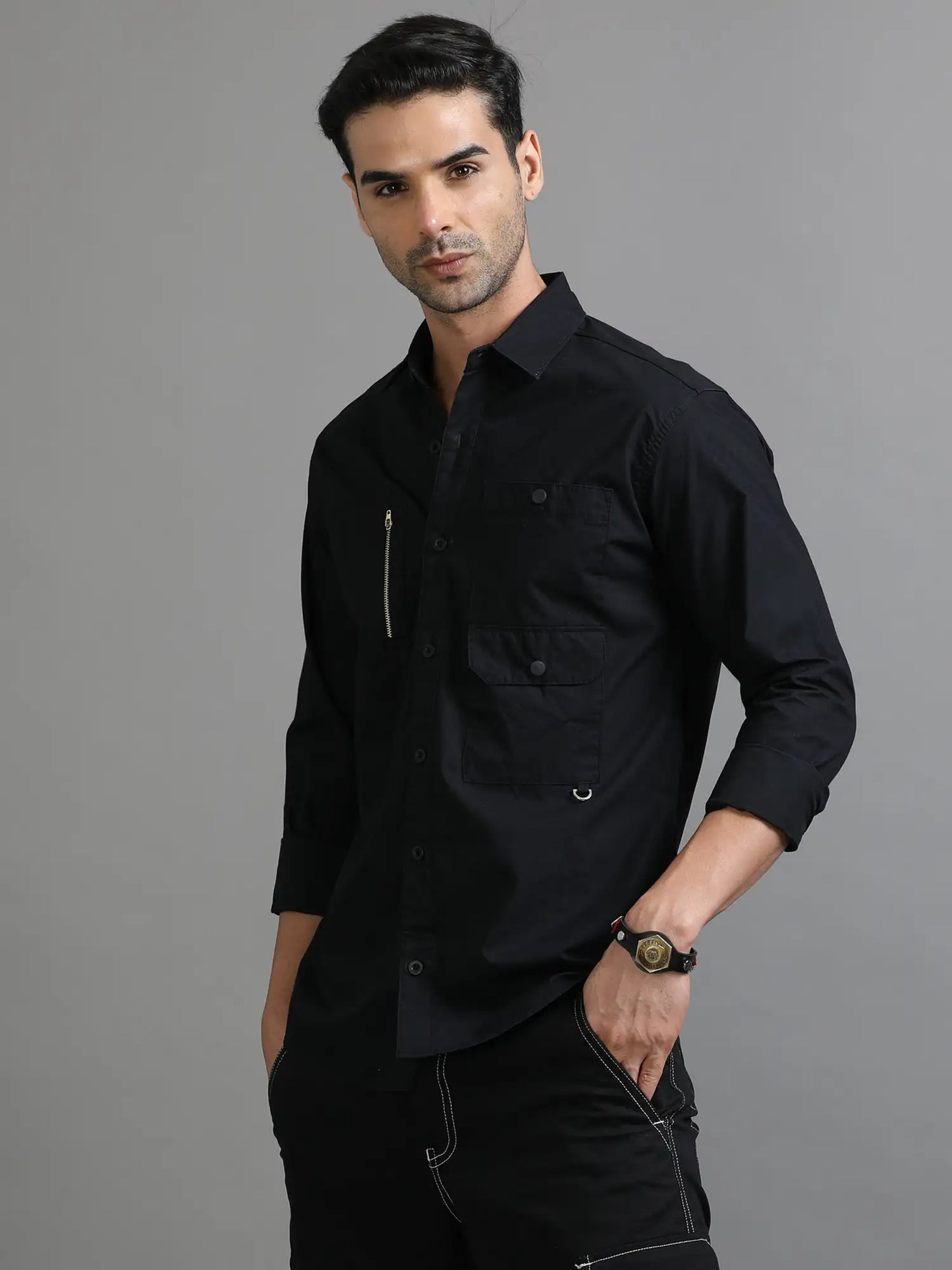 Timeless Elegance Black Solid Shirt for Men 