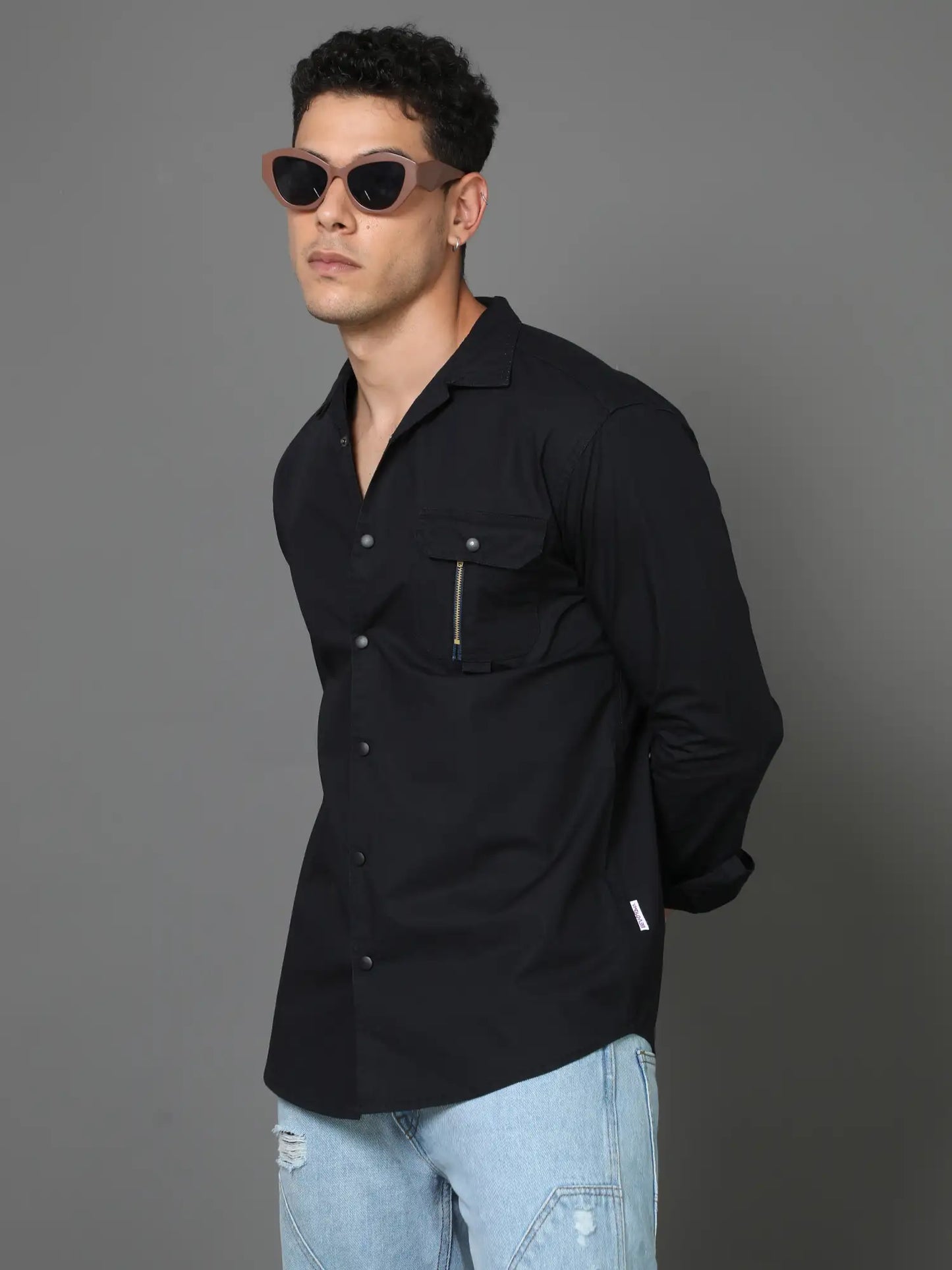 Timeless Black Paper Cotton Shirt